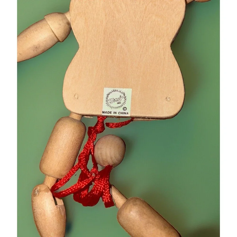 2-Vintage Zim’s, Inc. Wooden Pull String Ornament 1-Jumping King-1 Soldier Parts